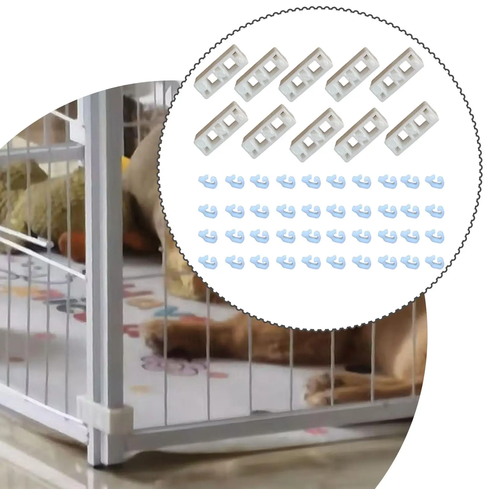Pet Cages Buckle Plastic Fence Fixing Clips 50 Pack Portable Clamp Set for Cage and Accessories Maintenance