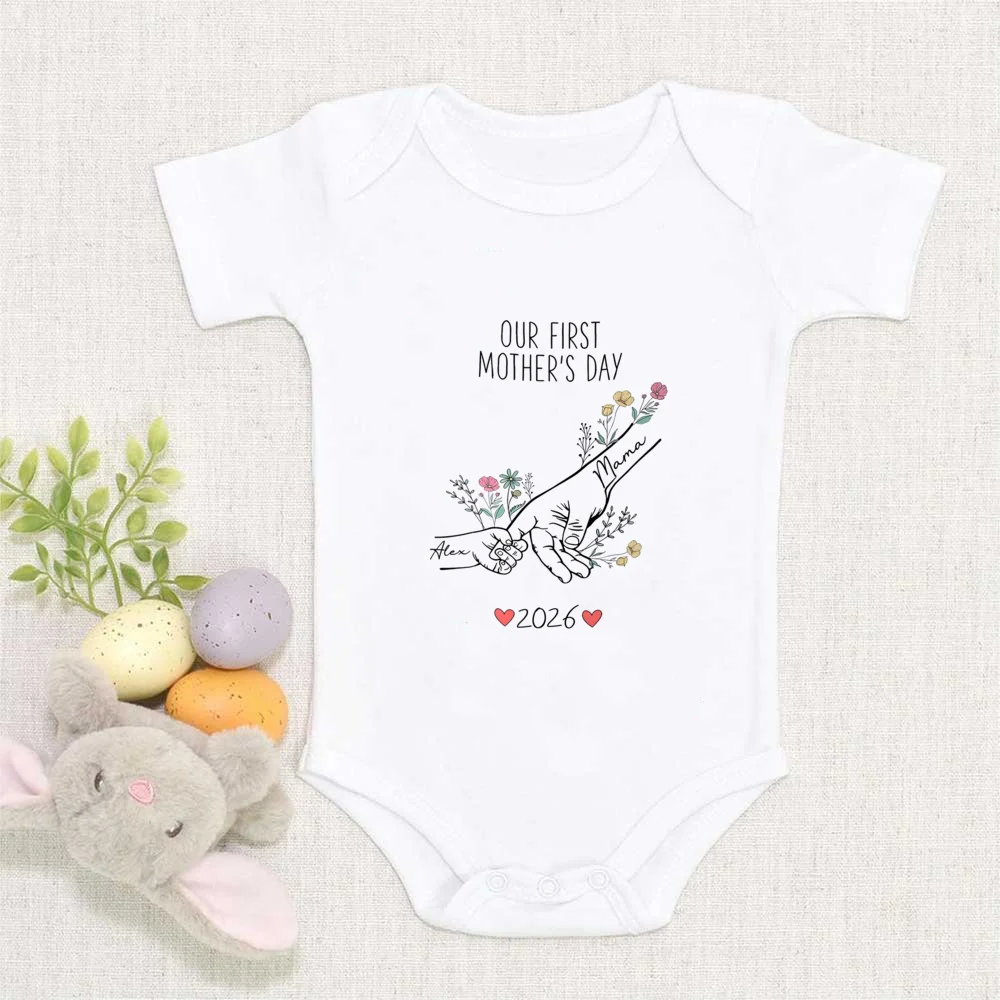 Personalised First Mothers Day Baby Bodysuit First Mother's Day 1st Mother's Day Newborn Romper Pregnancy Announcement