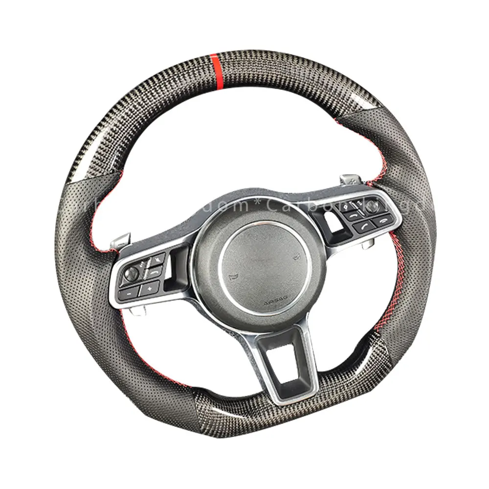 Para Porsche 911 971 996 987 997 volante de fibra de carbono genuino para volante Cayenne MACAN Panamera