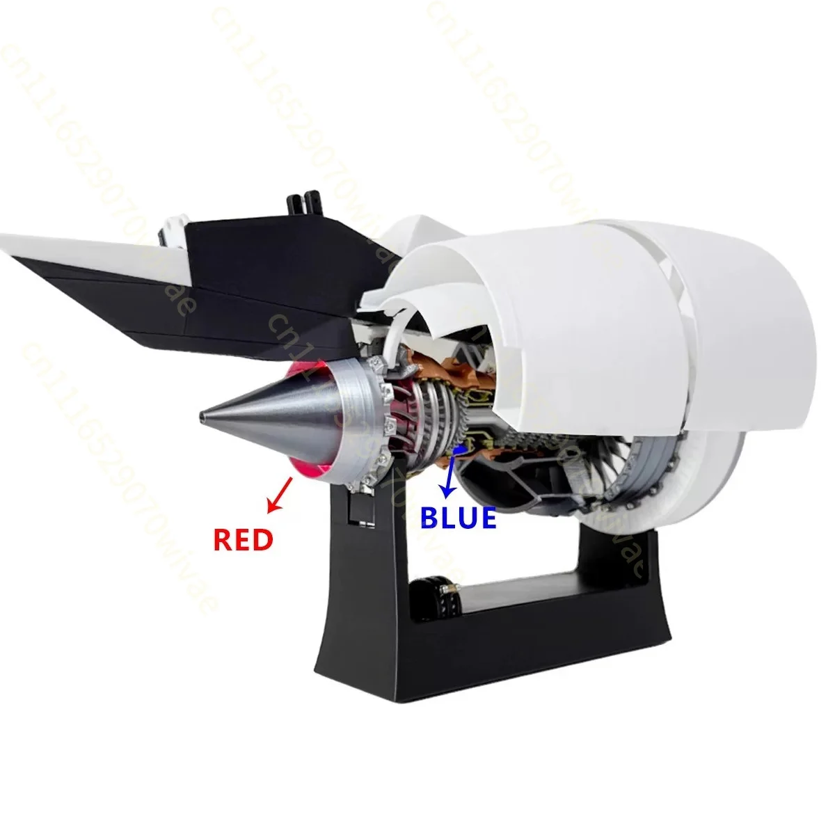 Mini Aircraft Turbofan Engine Model 35cm for Desktop Decoration & Hobby Display