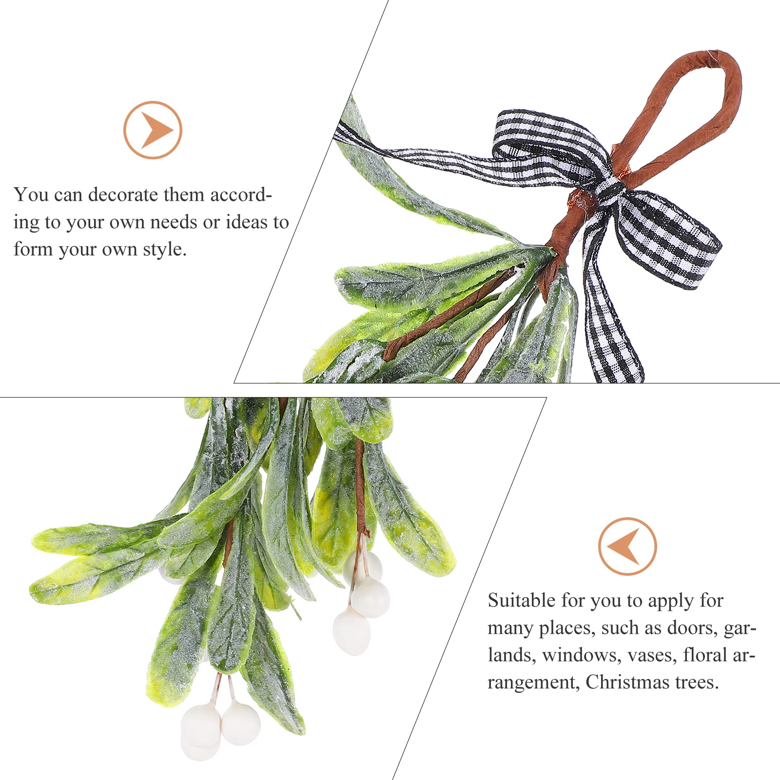 

Artificial Mistletoe Pick Fake Christmas Hanging Branches For Home Holiday Decor Simulation Holly Stem Party Supplies