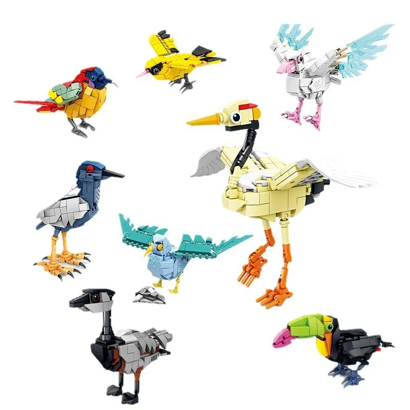 

Seagull, Red-crowned crane, oriole, night heron, Sunbird series children's building block toy gifts