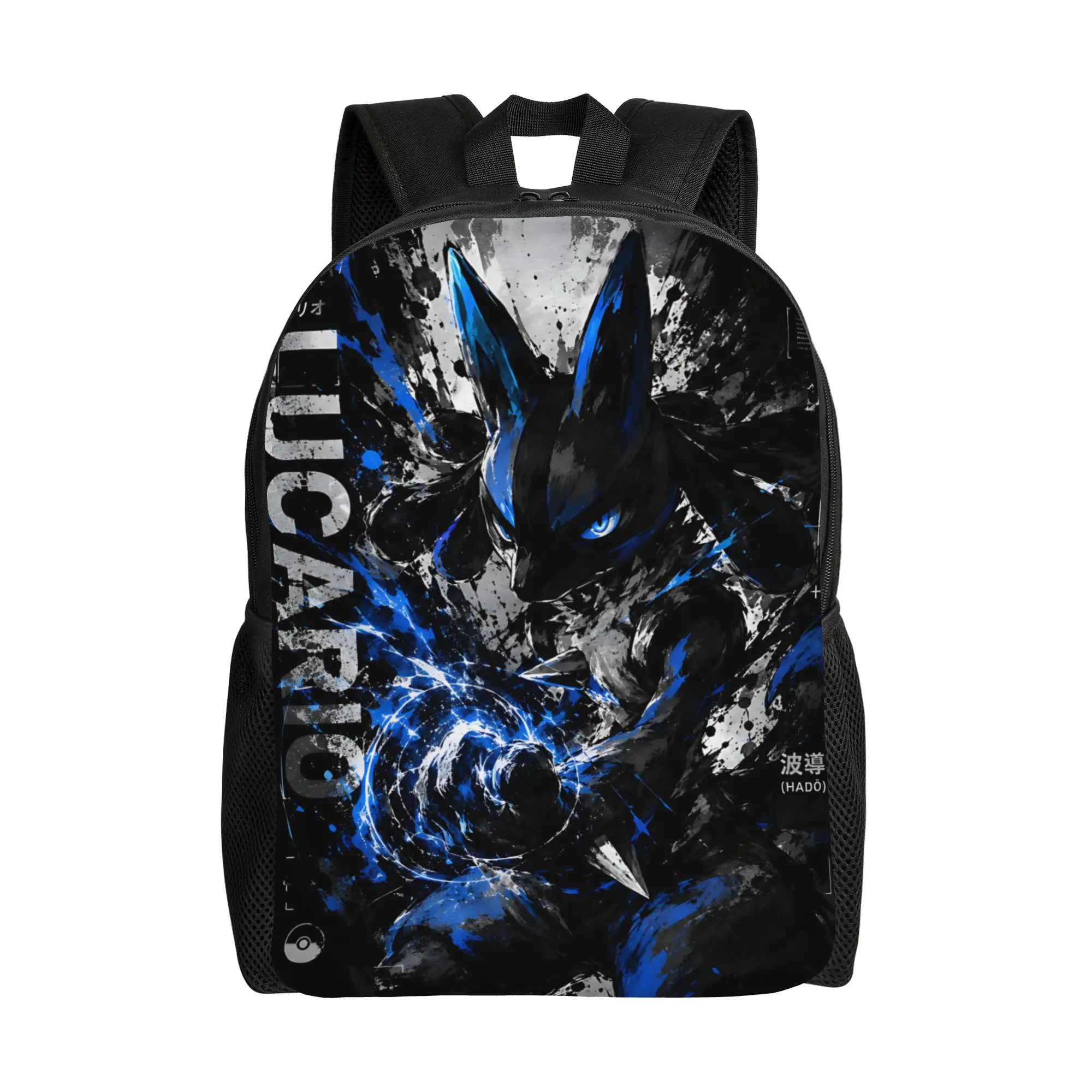 Fashion Pokemon Lucario Backpack ita bag  mochila Portable Outdoor Sturdy Shoulder Rucksack