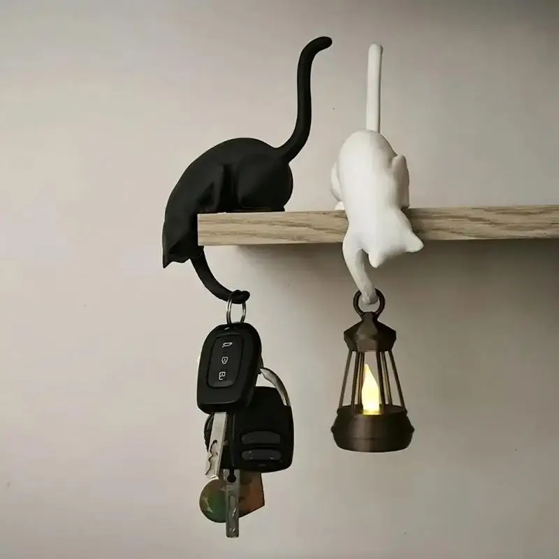 【F】3D Printed Cat Inverted Hanging Ornament Hook Cat Shaped Storage Hook For Home Decor Key Indoor Idea For Pet Lover