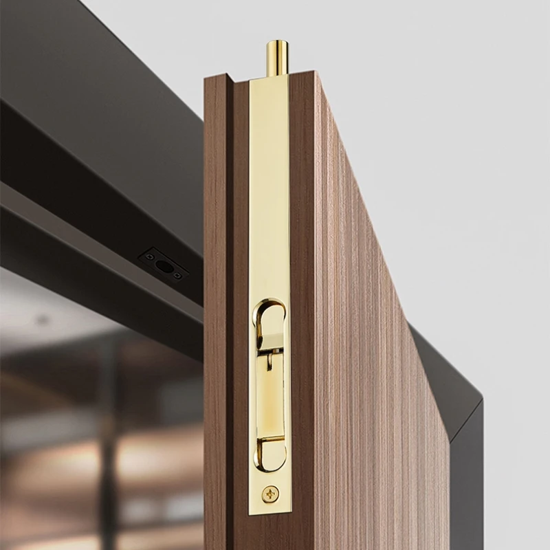 

Brass Top & Bottom Flush Bolts Concealed Security Latch Heavy Duty Door Bolts Invisible Lock Hardware for Entry Door Accessories