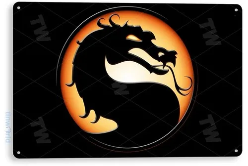 Letrero Metálico Decorativo de la Película y Videojuego Mortal Kombat, Artes Marciales, Teatro, A511