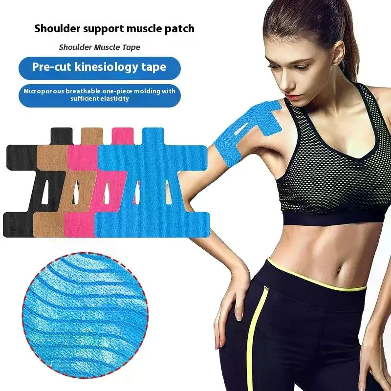 1/2 Pcs Precut Kinesiology Tape Shoulder Pain Relief Breathable Waterproof Adjustable Shoulder Support Elastic Athletic Tap