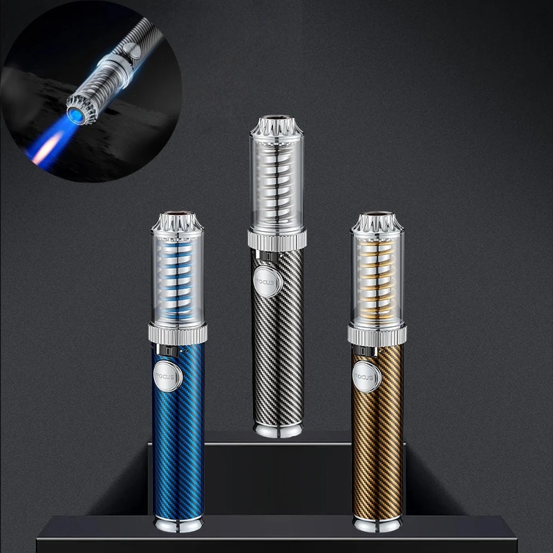 

Portable 1300c Windproof Blue Flame Jet Torch Lighter Outdoor High Temperature Butane Gas Spray Gun Lighter Smoke Accesoires
