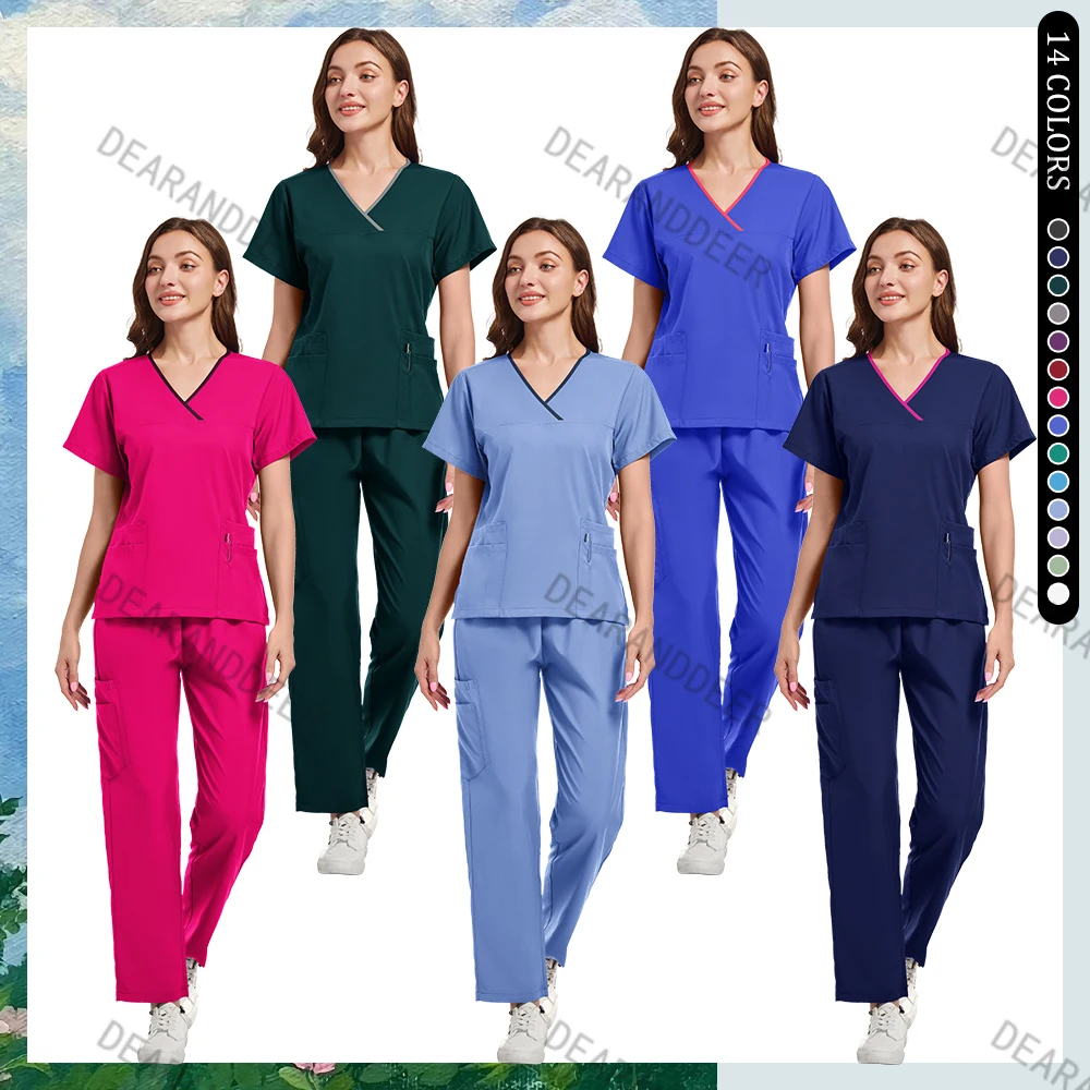 Female dental clinic medical staff jogging pants matte set hospital beauty salon laboratory nurse doctor clinical work uniform