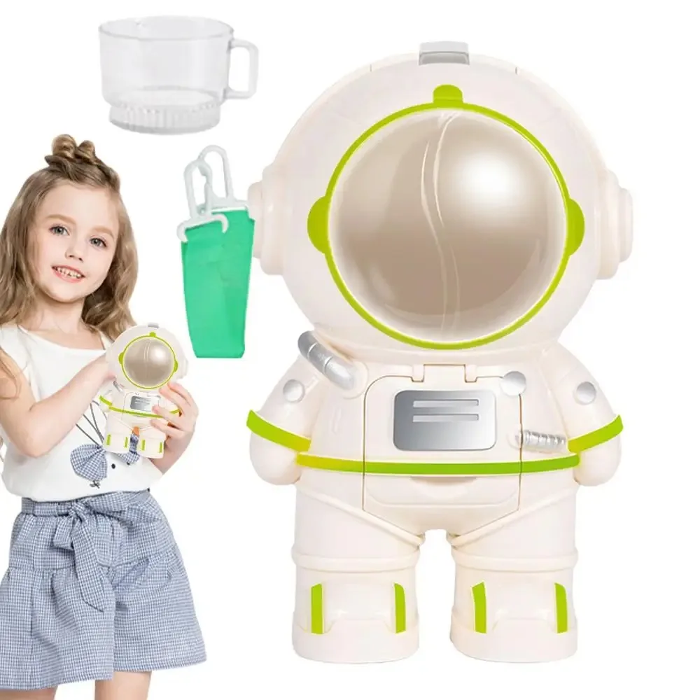 New Astronaut Water Bottle With Water Cup Strap Water Dispenser Pink White Mini Leisure Cup Boys And Girls