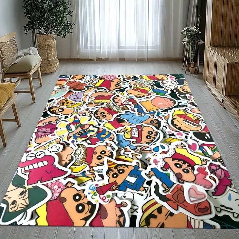 Funny C-Crayon Shin-chans Cartoon Soft Non-Slip Large Area Rug for Living Room,Bedroom Playroom Carpet Mat for Sofa,Home Decor