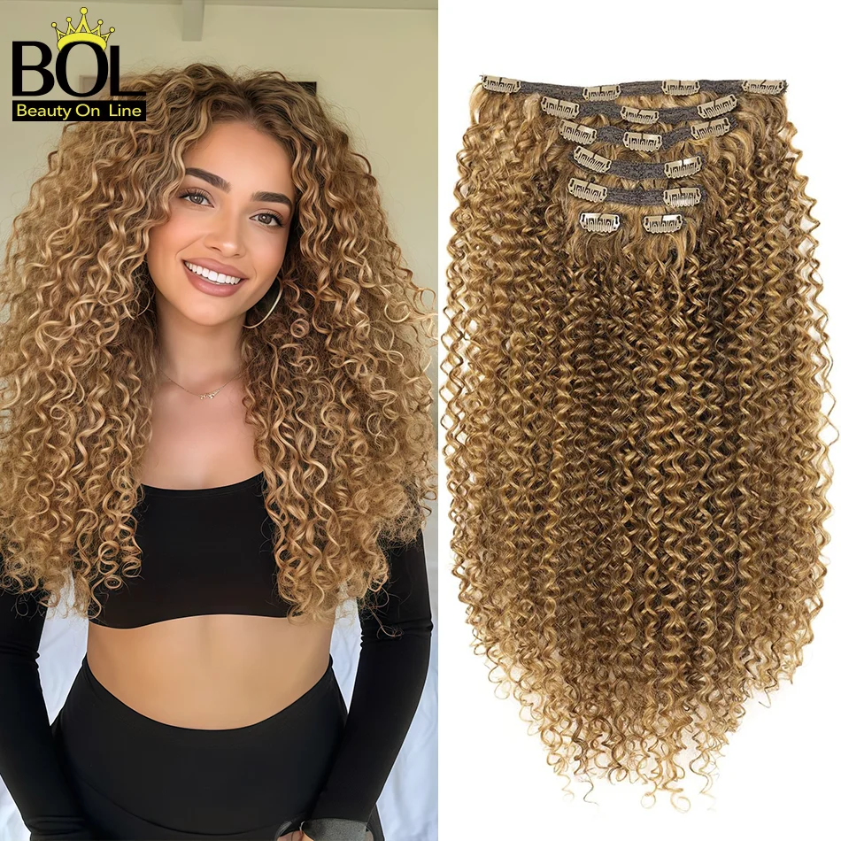 BOL-Extensión de cabello rizado sintético para mujer, 26 pulgadas, doble trama, fibra japonesa resistente al calor, 140g