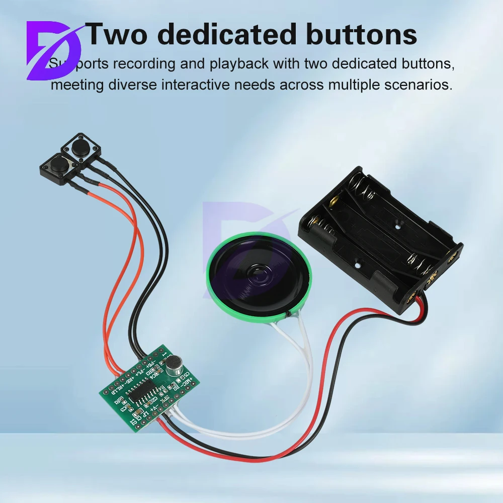 Dual-Button Recording Module 60-Second Recording Module Voice Message Recorder DIY E-Card