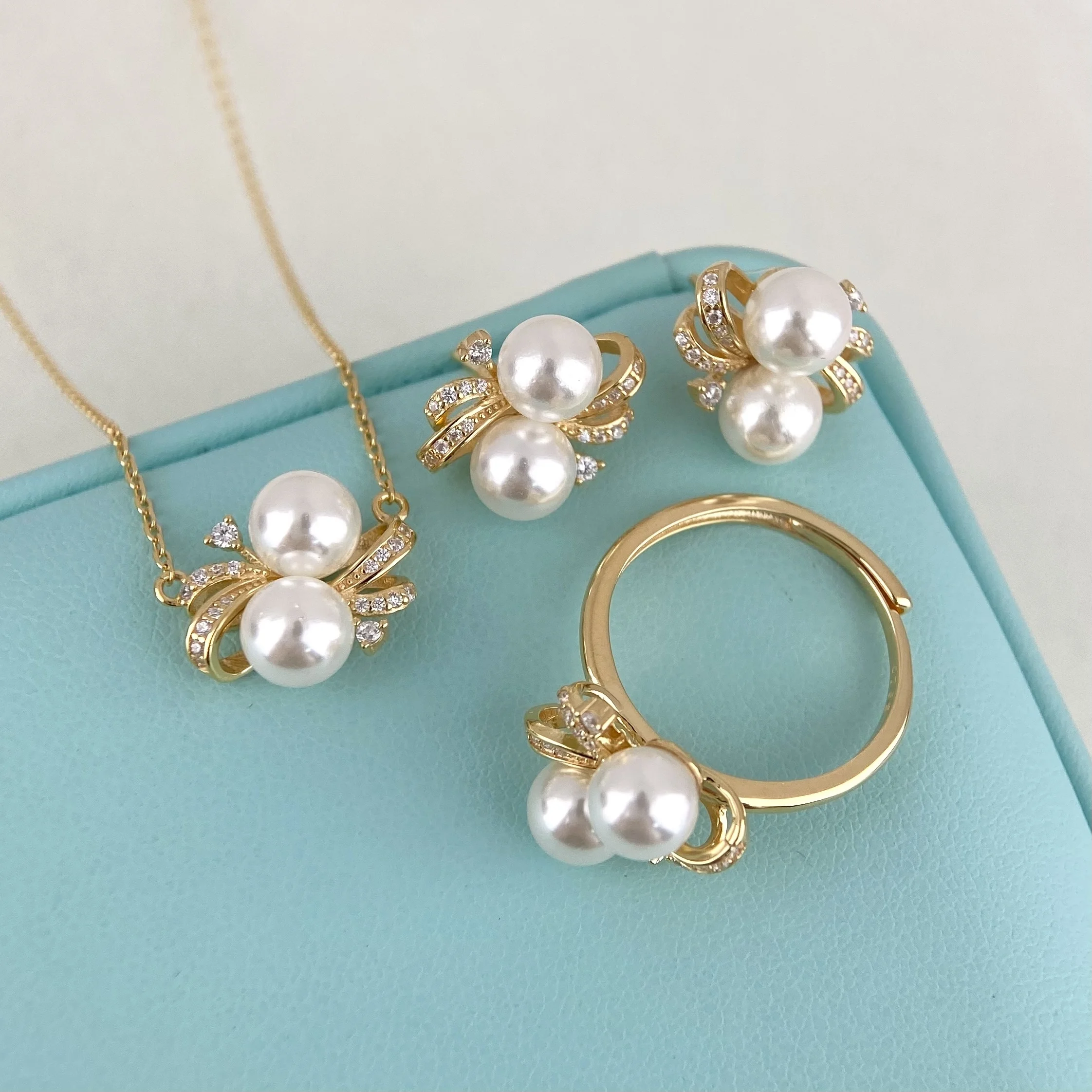 s925-スターリングシルバー-k-ゴールドクラフトダブルパールネックレスペンダントイヤリングリングホルダーセットファッションジュエリー-diy-アクセサリー
