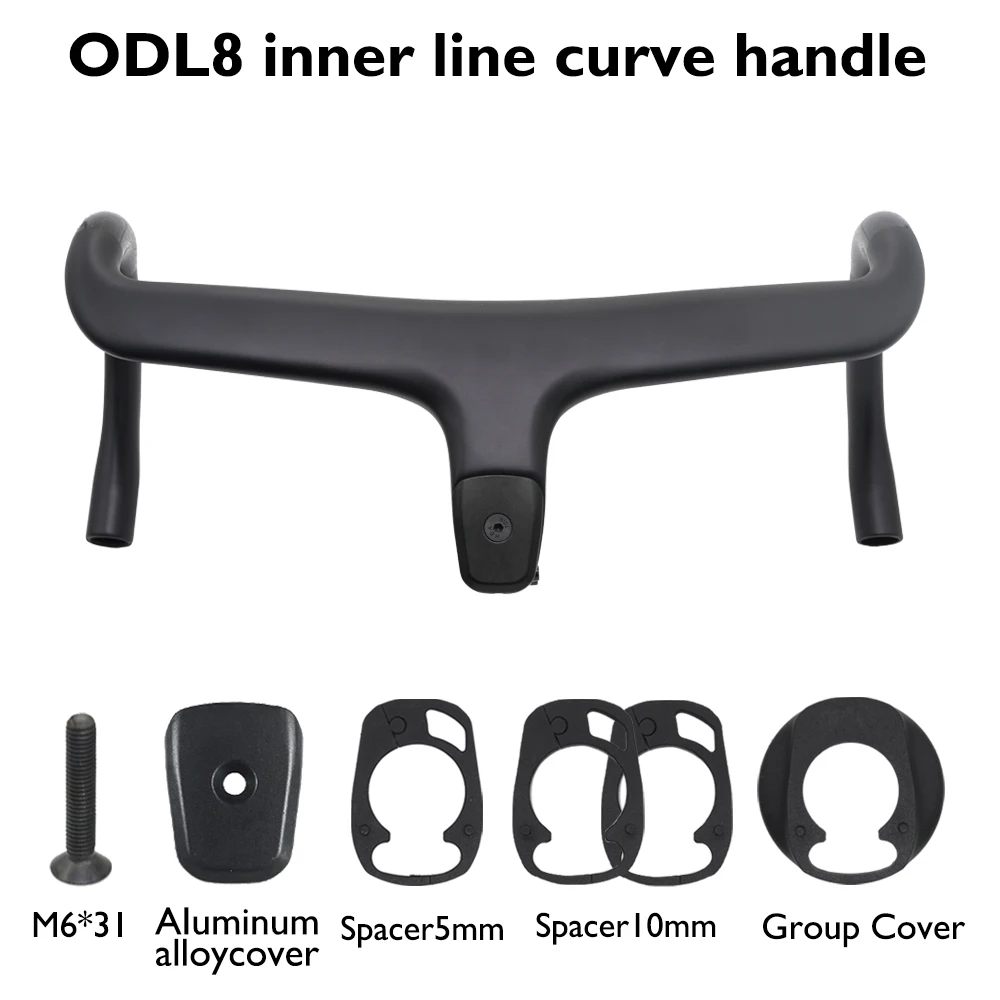 ODINZEUS black carbon fiber handlebar road bike handlebar 28.6mm suitable for traditional round head tube frame internal routing