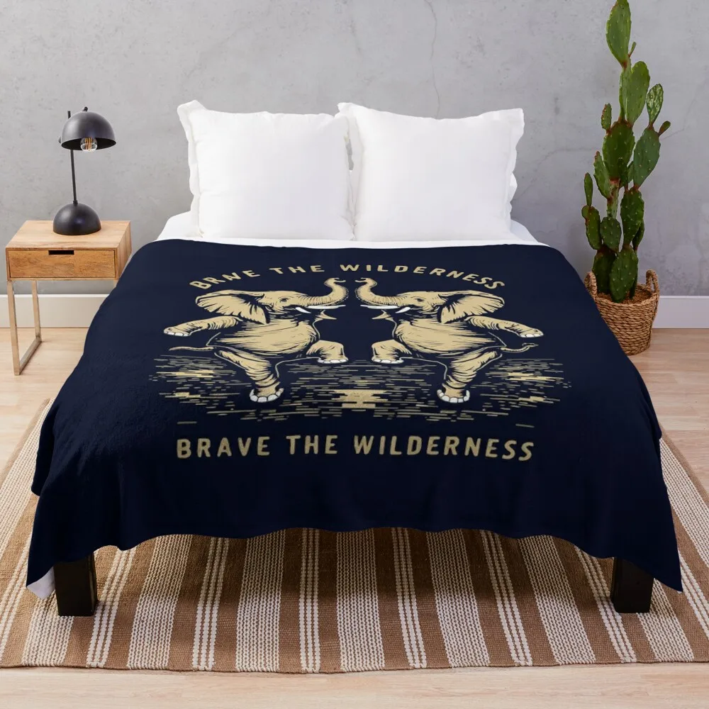 

Cool t-shirt for wildlife lovers. It depicts two cute dancing little Elephants.- 'BRAVE THE WILDERNESS'. Throw Blanket