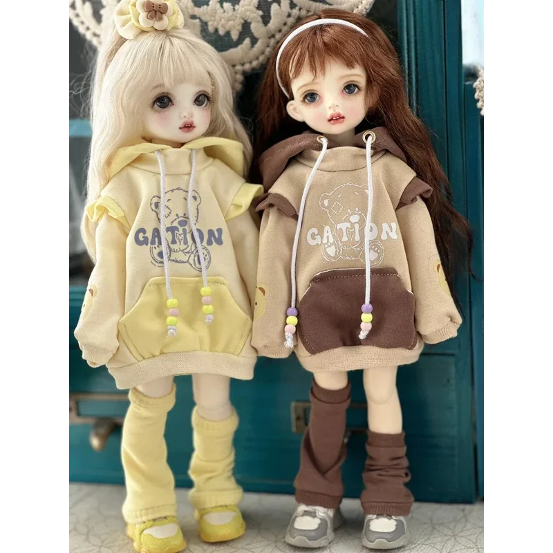 

BJD doll clothes suitable for 1/4 1/5 1/6 siz Cute sweatshirt legs set suit accessories (2 points)