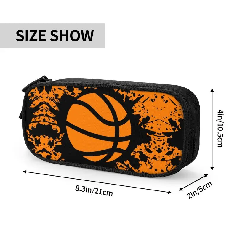 Basketball Splat School Pencil Cases Girl Boy Large Capacity Pencil Box Students Stationery