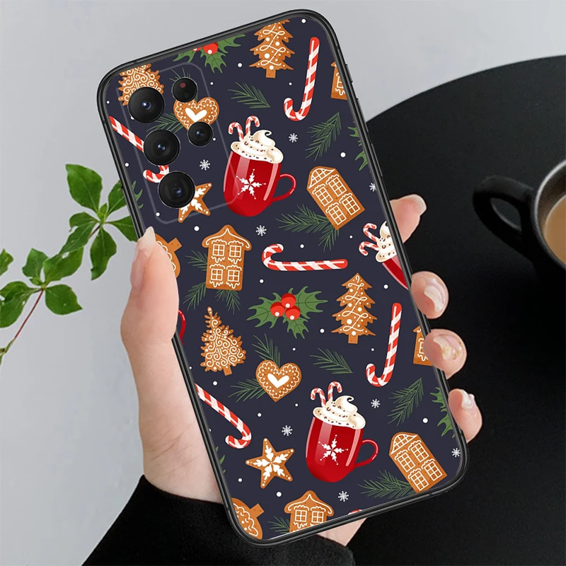 الكرتون لطيف عيد الميلاد قضية الهاتف لسامسونج A55 A16 A56 A36 A35 A15 A53 A54 A33 A34 A25 A05S A52 A52S A14 A24 A26 A71