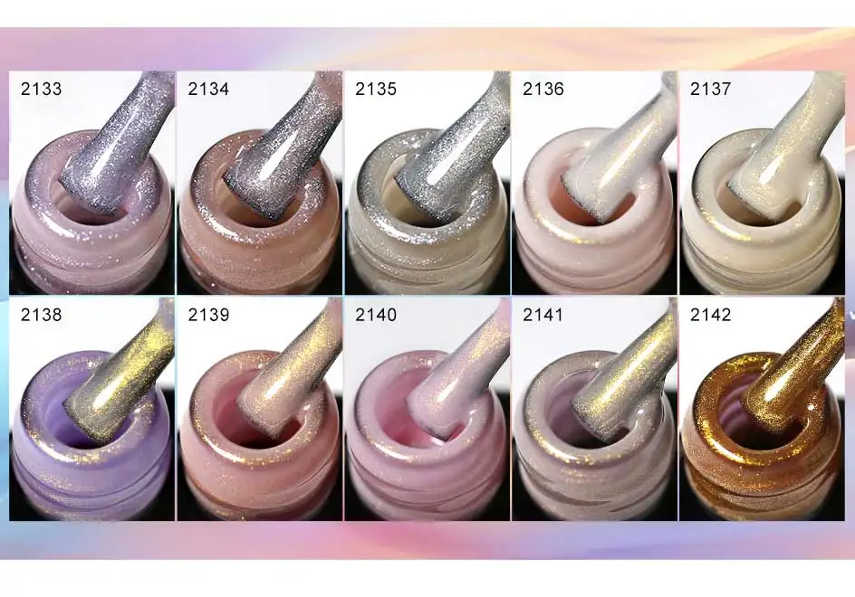 Clou Beaute Irisierender Perleffekt Glitzer-Farbgel Nagellack Auroras UV-Gel Lack Semi-Permanente Maniküre Fadenschale – Detail 4
