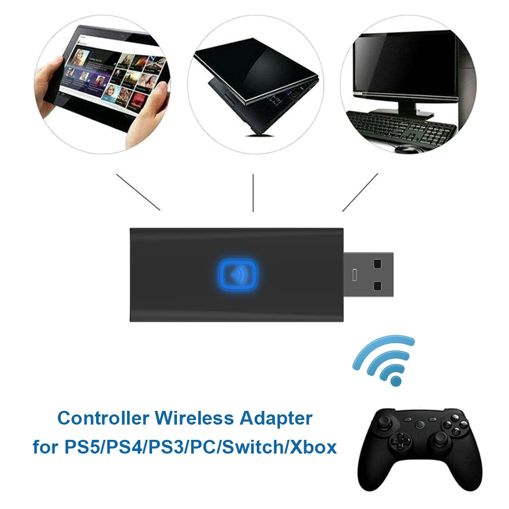 

Gamepad Converter Receiver for PS5 PS4 PS3 Switch Xbox One Bluetooth-compatible Controller Wireless Adapter