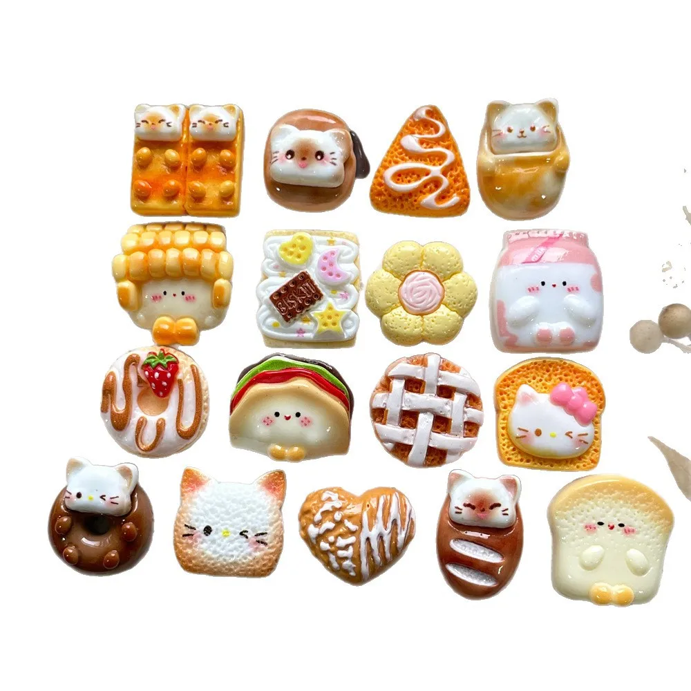 อุปกรณ์ตกแต่งเรซิ่นรูปขนมเค้กมินิโซ 5 ชิ้น สำหรับตกแต่งเคสมือถือ จี้ห้อยผม และงานประดิษฐ์อื่นๆ