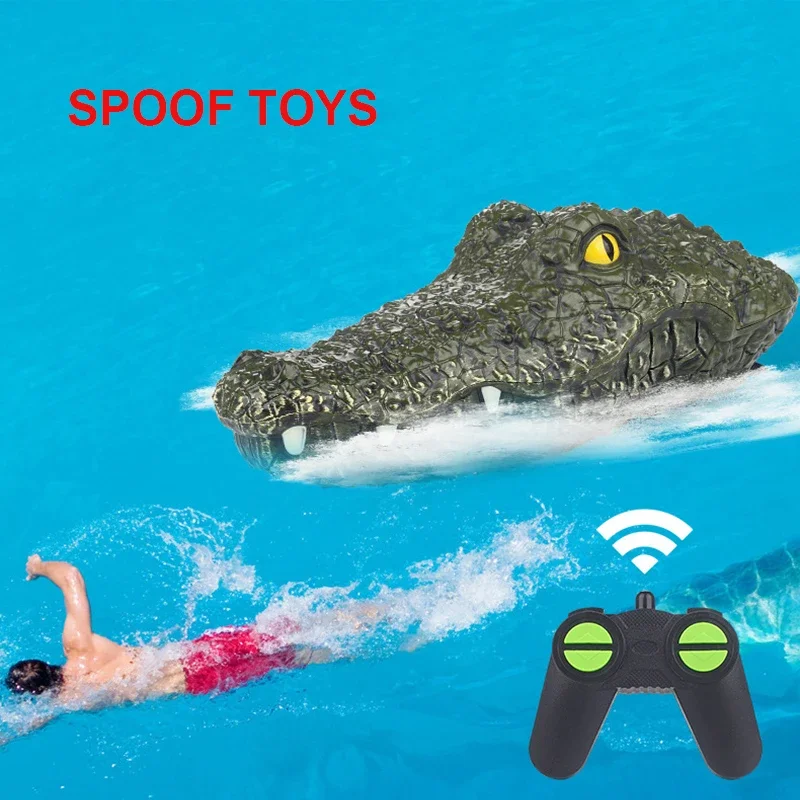 RC boat crocodile head speedboat spoof toys water game ship 2.4G radio remote control electronic toy gift for children boys