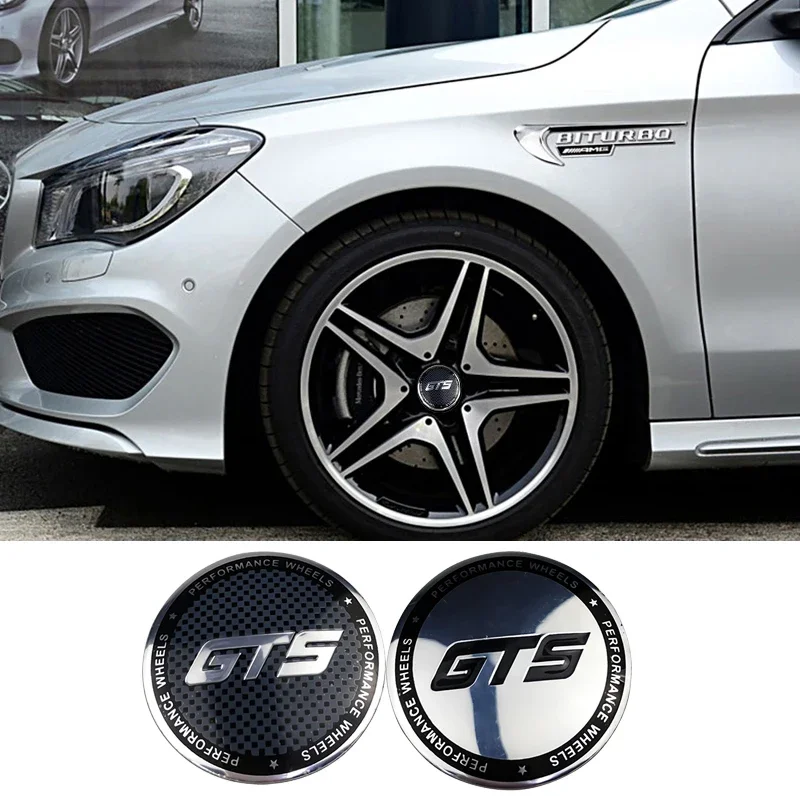 4PCS 56mm GTS Logo Car Wheel Rim Center Cap Sticker for Maserati Levante Ghibli Porsche 911 718 Boxster Auto Decoration