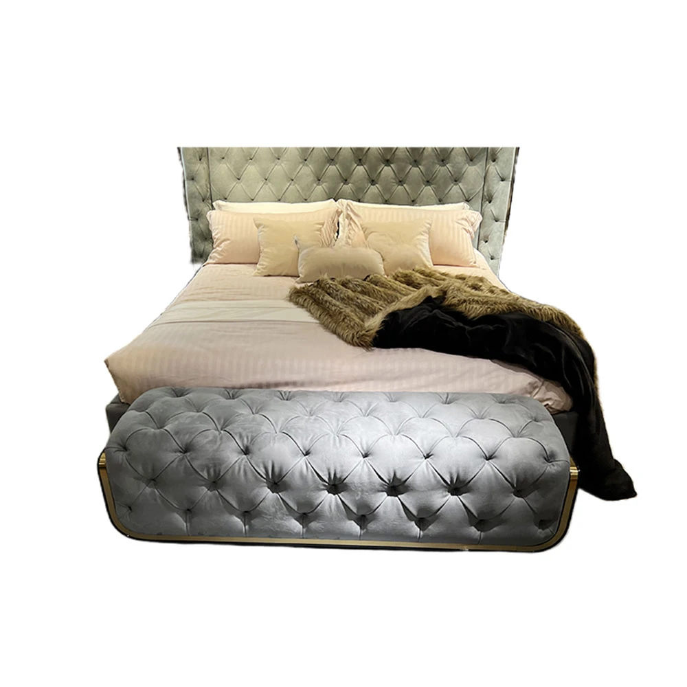 Marcos de cama minimalistas Queen, cama tapizada estética única Para dos personas, dormitorio francés, Camas Y Muebles Para Casa, Muebles Para el hogar