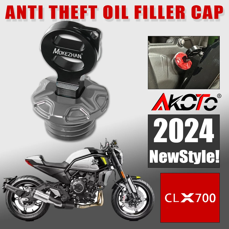 

Новые мотоциклы, Противоугонный масляный наполнитель, крышка пробки масла двигателя для CFMOTO 700CL-X 700CLX 700 CLX CL-X 2023 2024 +