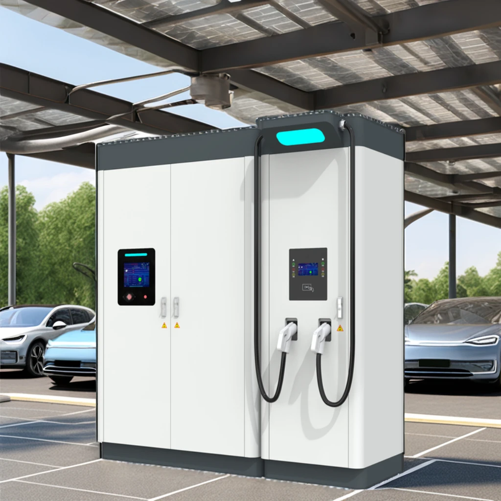 الطاقة الشمسية ESS مع شاحن EV حل متكامل 215kwh تخزين الطاقة الاحتياطية 100kw DC محطة شحن السيارة السريعة خارج الشبكة
