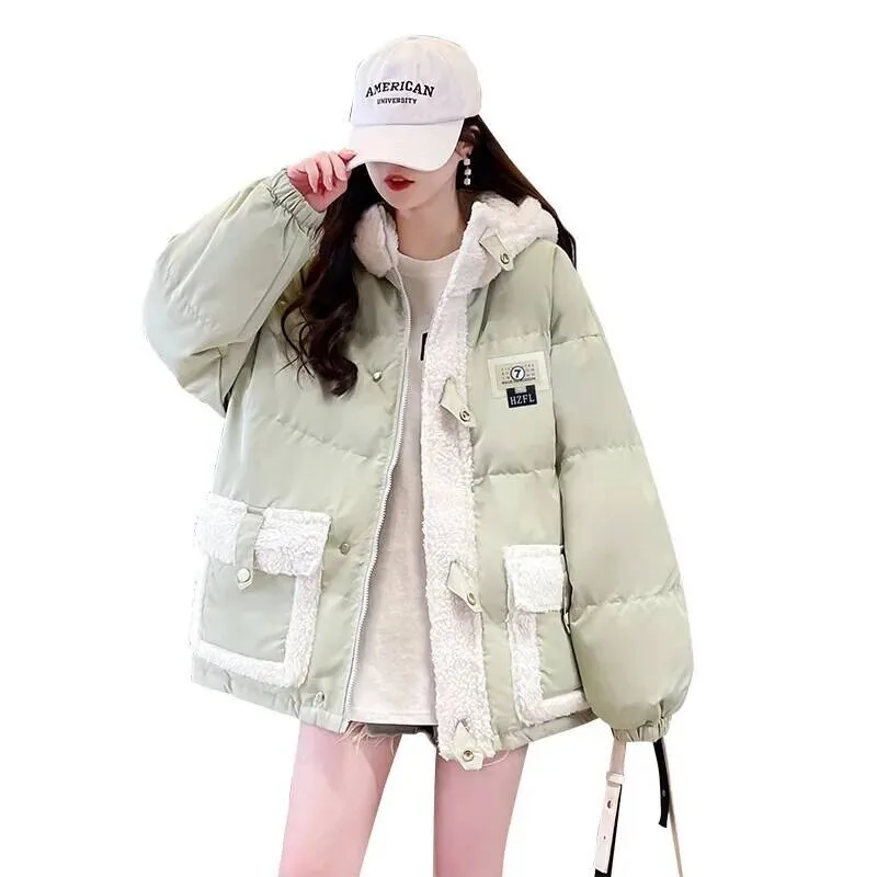 Chaqueta de algodón gruesa de estilo coreano con capucha para chicas adolescentes abrigo de Otoño Invierno ropa de estudiante de secundaria de manga larga