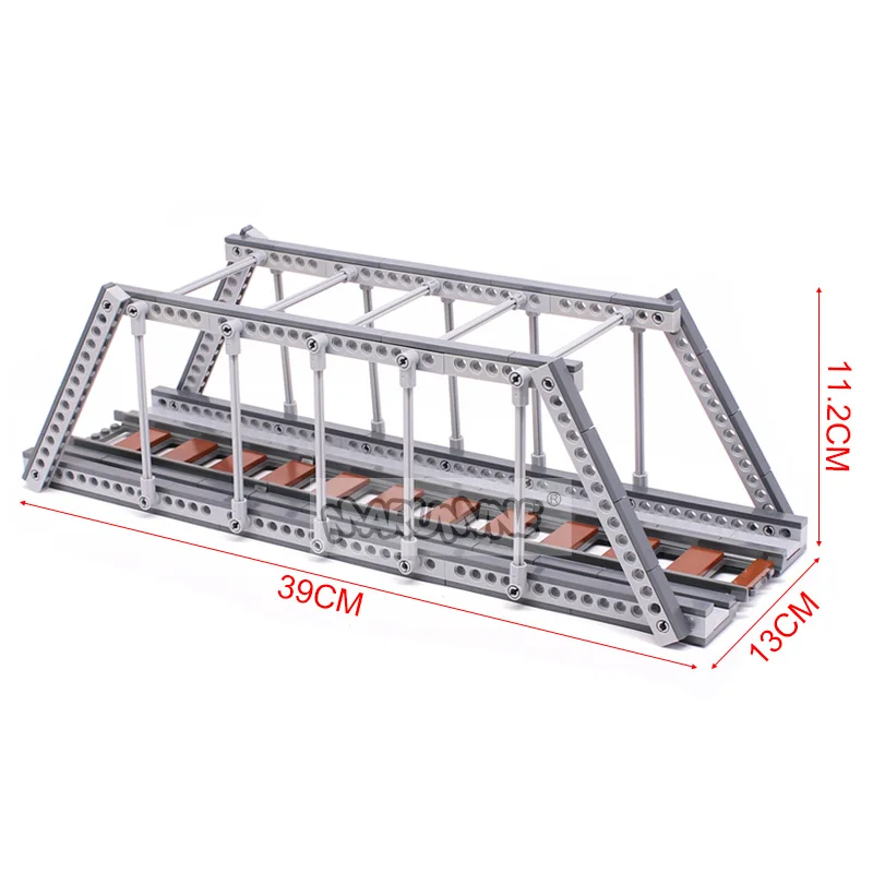 Marumine MOC Idea View 222PCS Bridge Viaduct Railway Set Build Bricks Block Model Kit with Track 53401 Building Construction Toy