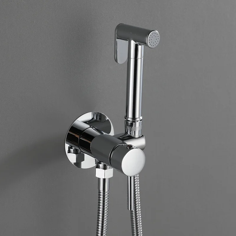 Imagem -03 - Banheiro Escondido Quente e Fria Bidé Spray Conjunto de Ouro Rosa Cromo Preto Fosco Fixado na Parede Handheld Bidé Pulverizador Torneira do Banheiro