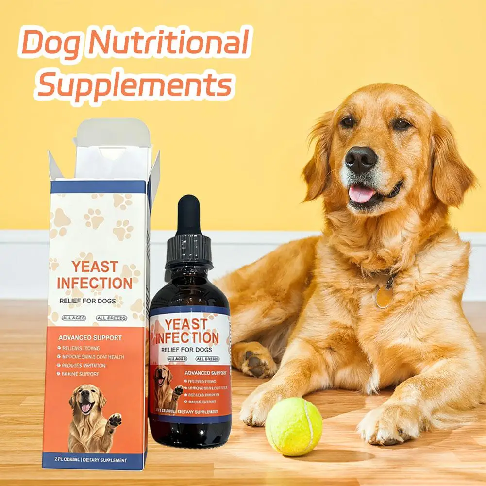 60ml Irritation Skin Pet Nutritional Supplement Antipruritic Fur Health Immune Support Yeast Infection Relief Drops For Dog Cat