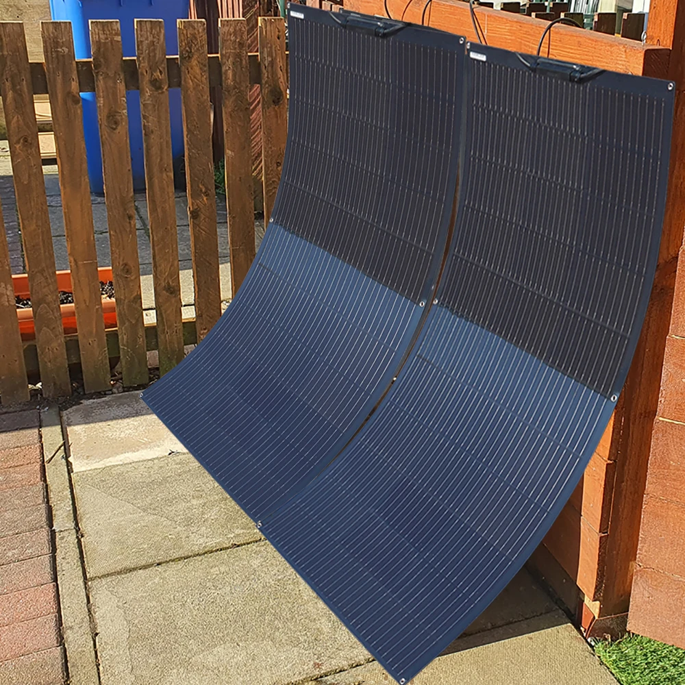 300 واط 150 واط 200 واط 100 واط 12 فولت لوحة طاقة شمسية مرنة لوحة كهروضوئية بطارية السيارة سقف المنزل قارب RV DHL شحن مجاني مستودع الاتحاد الأوروبي