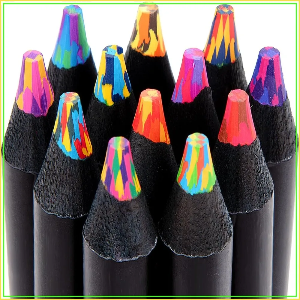 

12 Rainbow Colored Pencils Set, Arts and Crafts for Kids Ages 8-12, Trendy Gifts for Girls, Party Favors, Stocking Stuffers