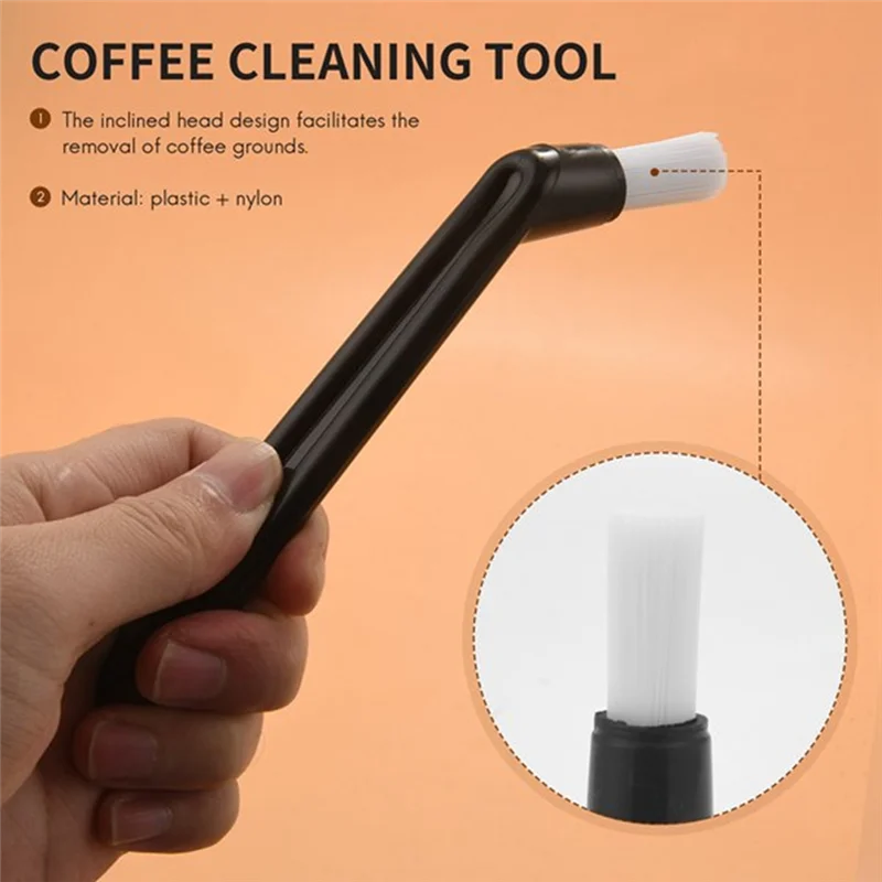 Coffee Machine Cleaning Brush Plastic Handle with Nylon Bristles Brush Espresso Brush Coffee Cleaning Tool - Set of 10