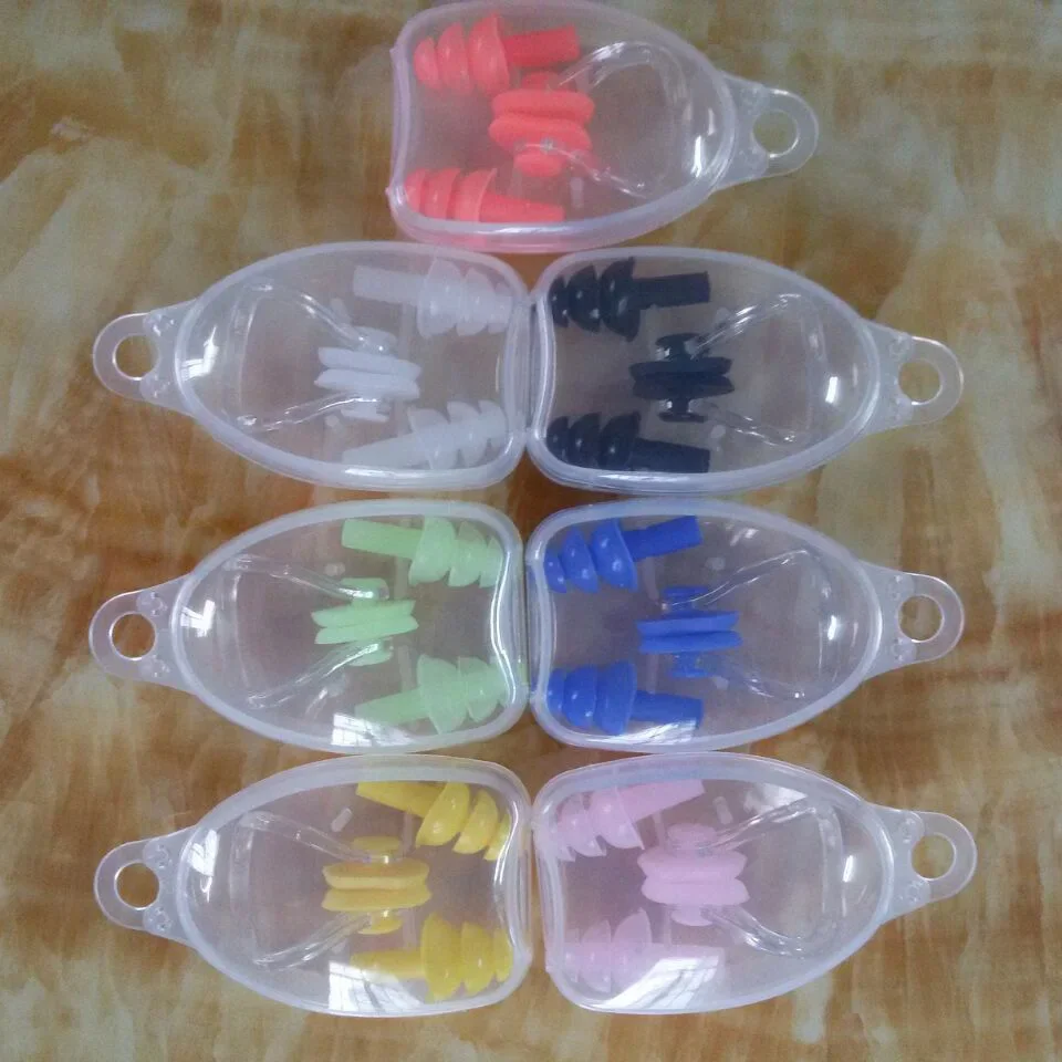 High Quality Waterproof Silicone Ear Plugs Nose Clip Set for Surfing Diving Swimming - Box Packed