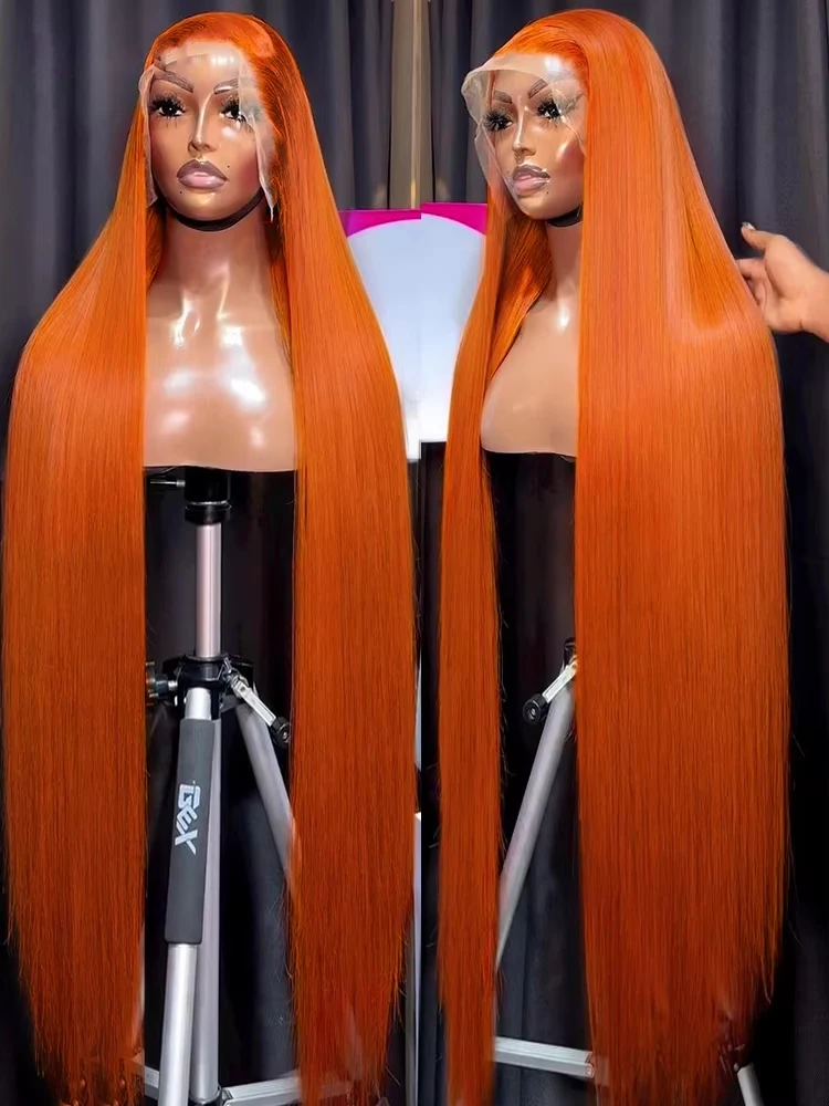 

350 250% Имбирно-Оранжевая Кость Прямой 13x6 HD Парики из натуральных волос на кружеве спереди 30 дюймов Бразильский Remy 13x4 Прозрачный парик на фронтальной части шнурка