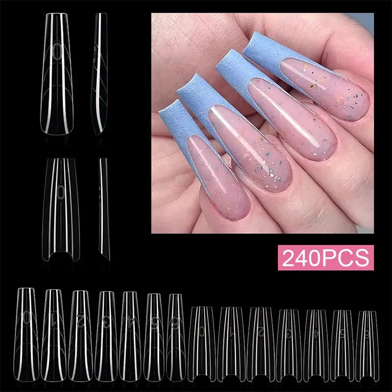 240pcs Sandwich Dual Nail Forms For Builder Gel Molds Reusable Manicure Tool Easy Extension For Professional Home Use