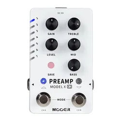 MOOER PREAMP MODEL X X2 Guitar Effects Pedal Preamp Pedal Digital Dual Channels Built-in 3 Cabinet Simulation 14 Preset Slots