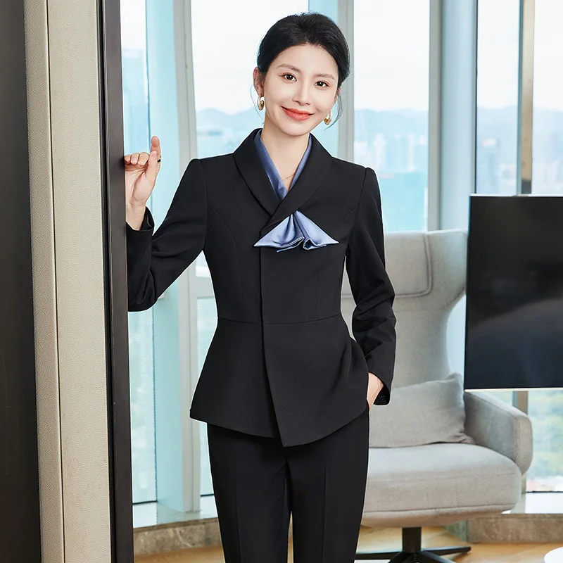 Work Clothes Business Temperament Women's Spring and Autumn Formal Wear Hotel Manager Front Desk Jewelry Shop Workwear Business