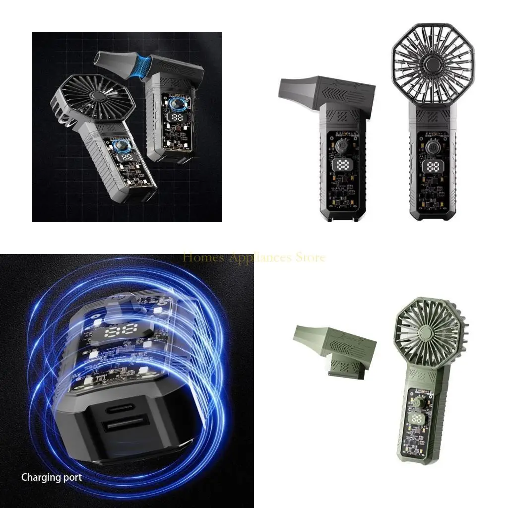 

D0AB Dense Rechargeable Handheld Fan With Constructed In LED Light For Camping Travel Refrigerating