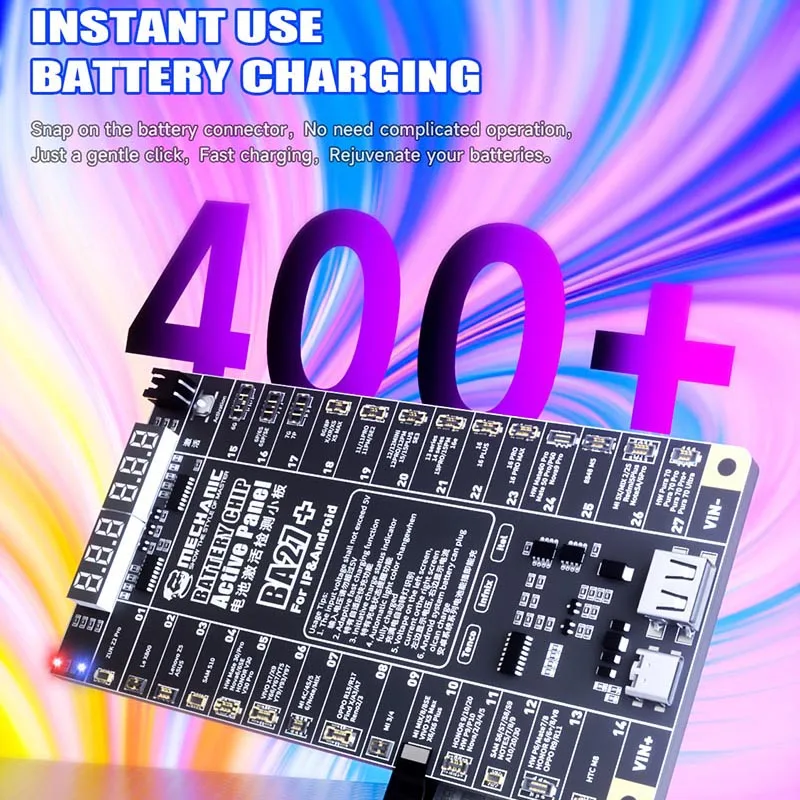 Mechanic BA27+ Battery Chip Active Panel Fast Charge One-click Activation Tool for Phone 6-16PM and Android Detection Board