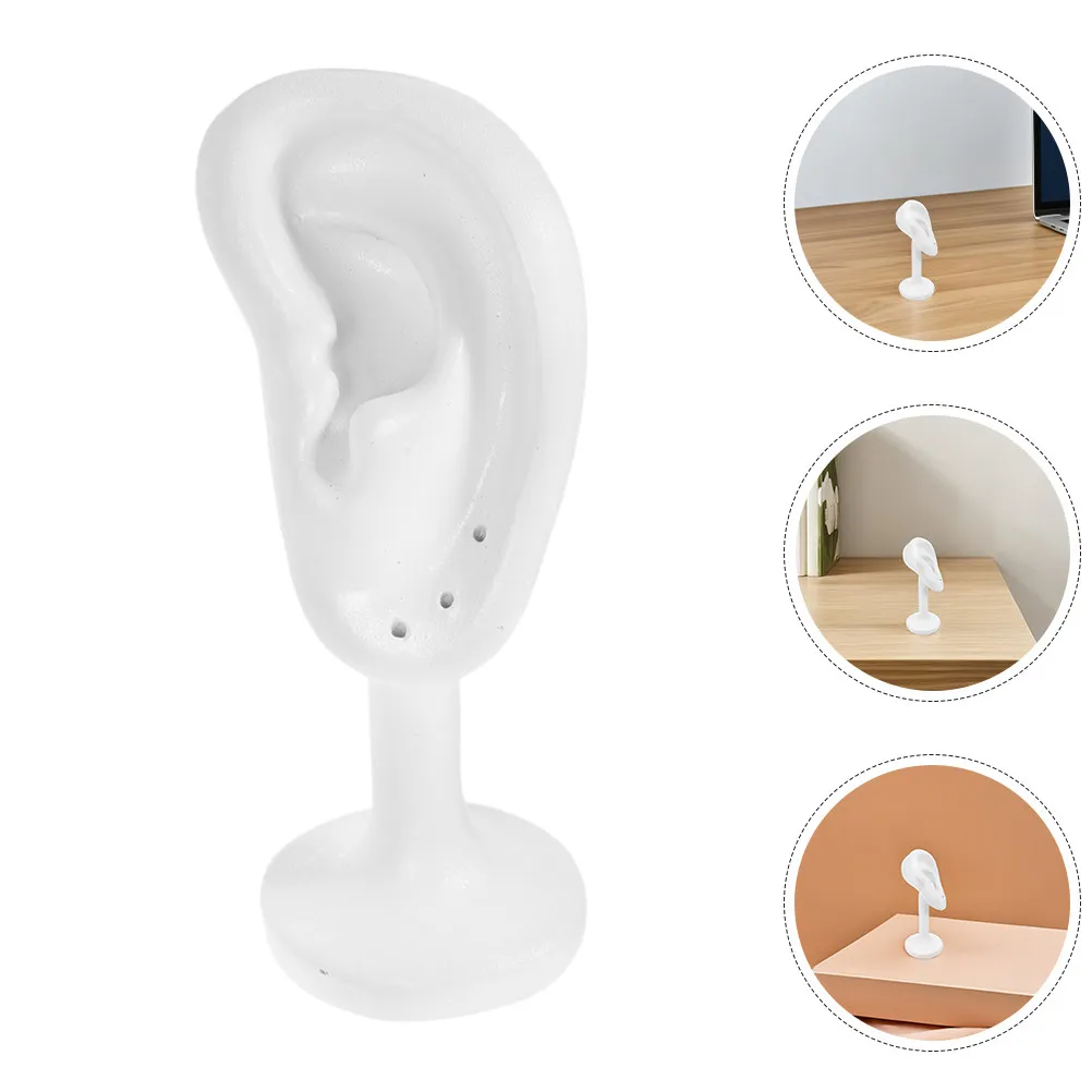 

2Pcs Ear Ring Display Stand Simulated Resin Human Ear Organizer Jewelry Holder Piercing Stud Rack Organizer White