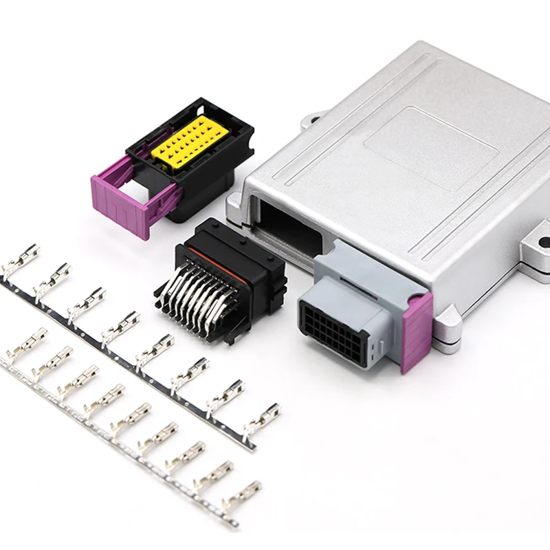 Boîtier de carte de circuit imprimé ECU, boîte en aluminium PCB, panneau de contrôleur de voiture, connecteur de carte de circuit imprimé, 48