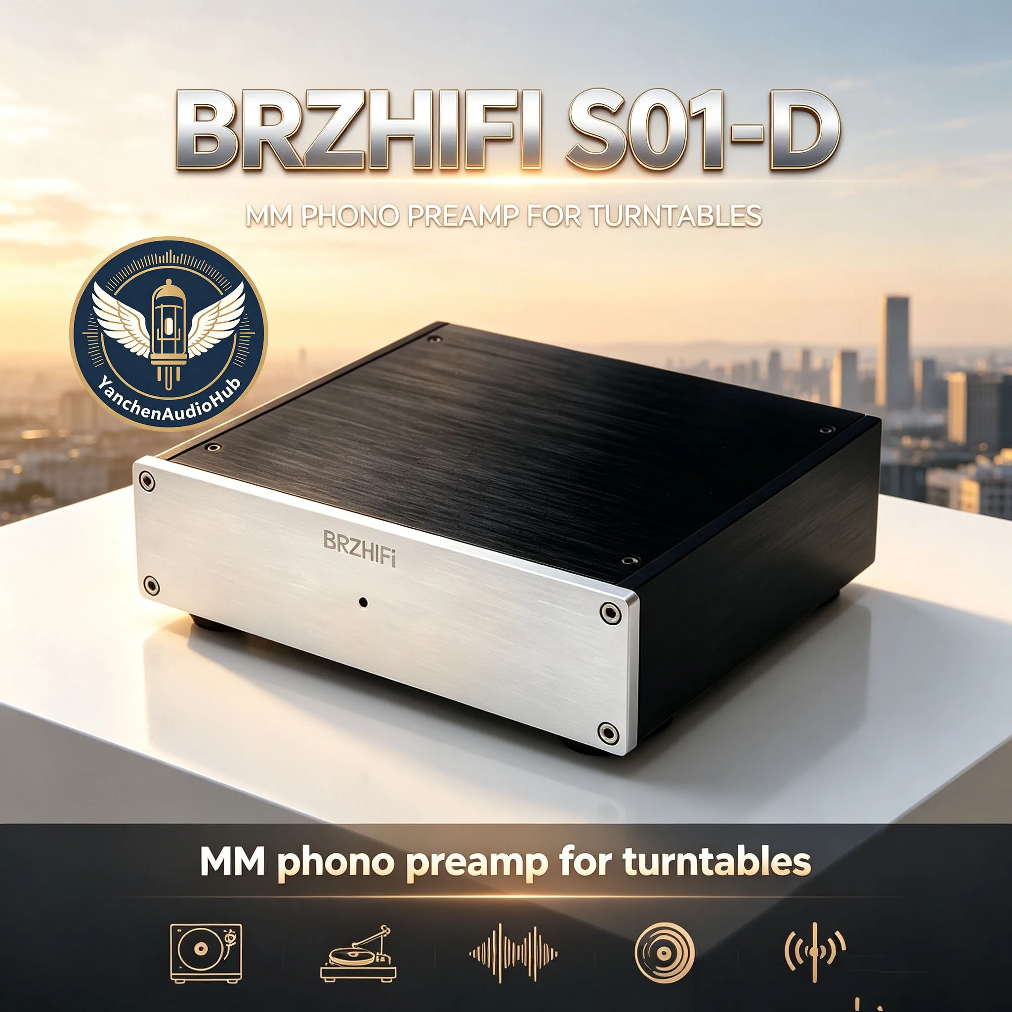 CHN 2027 New BRZHIFI S01-D German Diao Guy DUAL Line Singing Black Glue Record Player MM MC Singing Head Singing