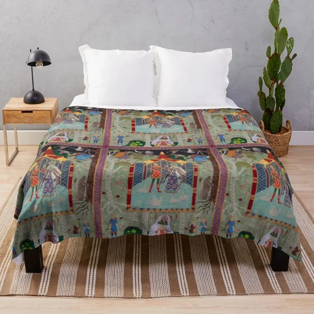 Frog Tsarevna Throw Blanket Portable Lightweight Blanket for Travel Camping