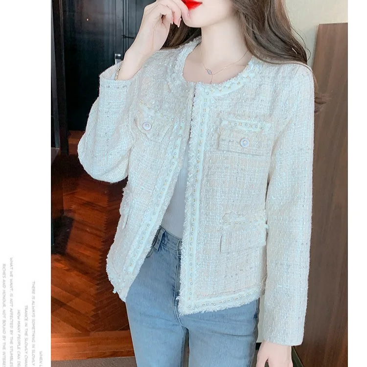 Primavera outono 2024 novo sle ort casaco feminino personali Thiened flanela jaet alta qualidade item mais vendido redondo ne...